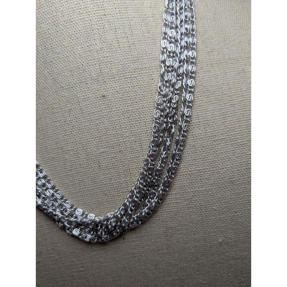 Vintage Sarah Coventry Multi Strand Silver Tone Chain Necklace - Picture 1 of 4